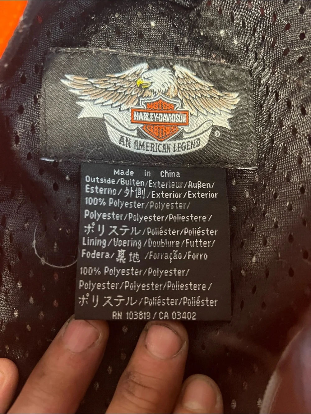 Harley Davidson Womens Zip Hi-Vis Reflective Motorcyle Jacket Neon Orange Sz M